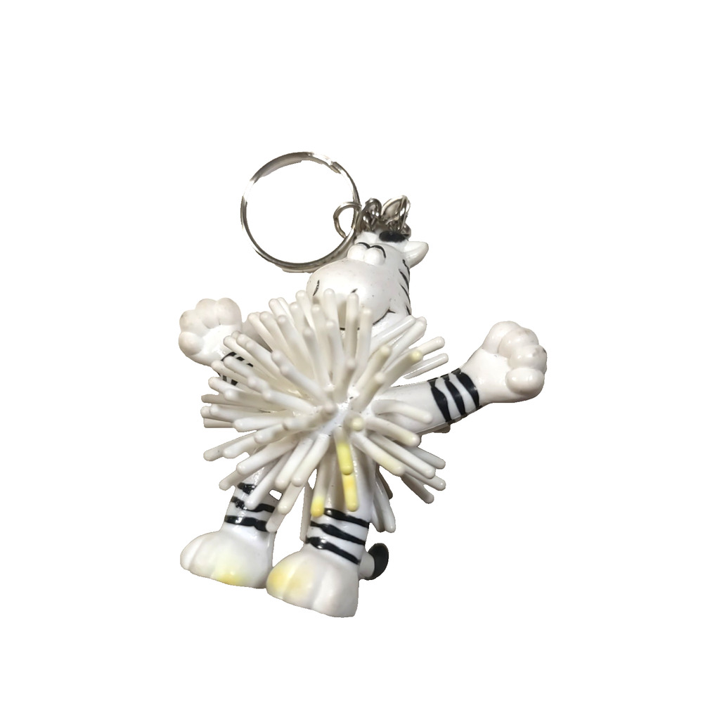 Zebra Squishy Rubber Keychain